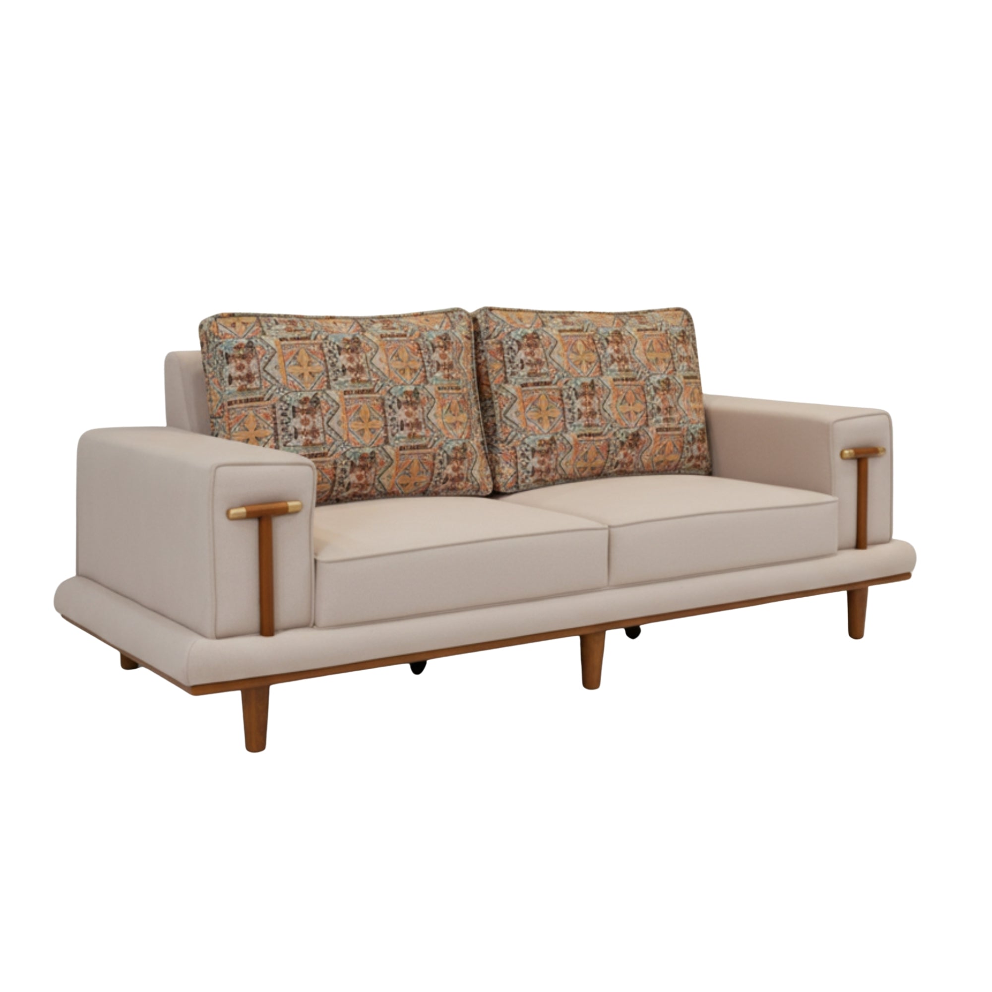Lavish 3 Seater Sofa depicts its broad seating space and clean armrests