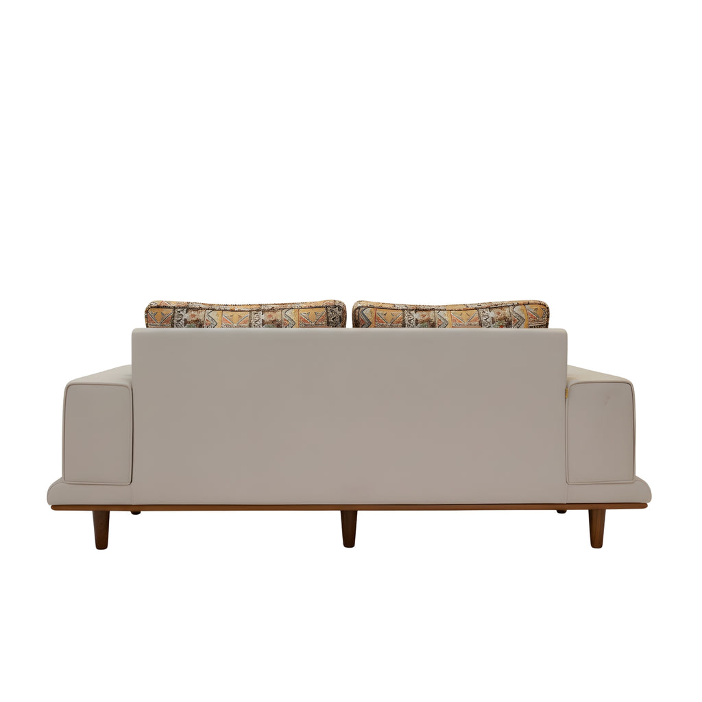 Lavish 3 Seater Sofa’s straight backrest structure, neatly upholstered finish are highlighted
