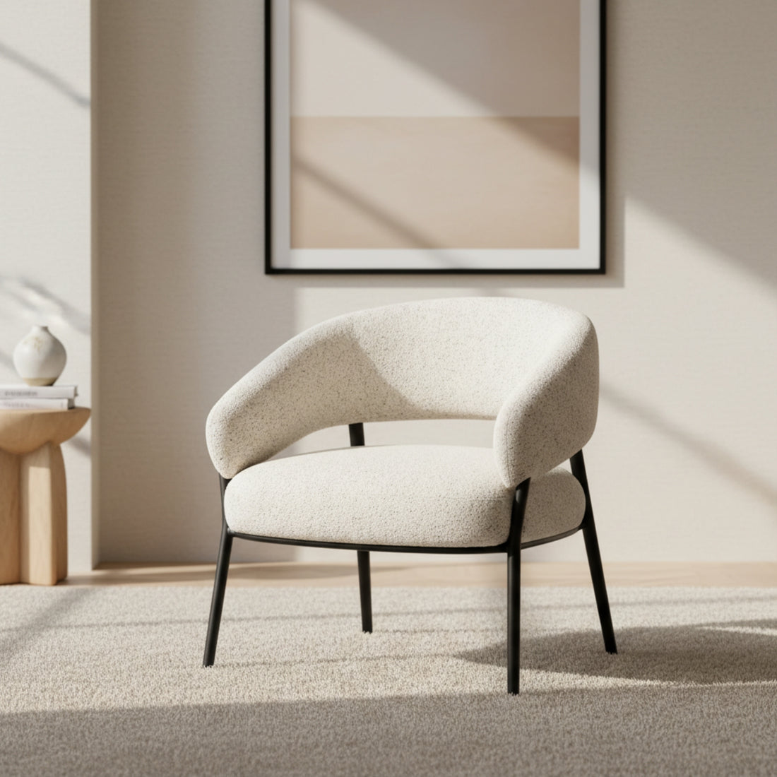 Modern Beige Leisure Chair Fabric