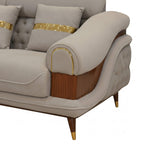 Moon 3 Seater Sofa’s soft cushioning and stylish decorative pillows reflects a warm and inviting aesthetic.
