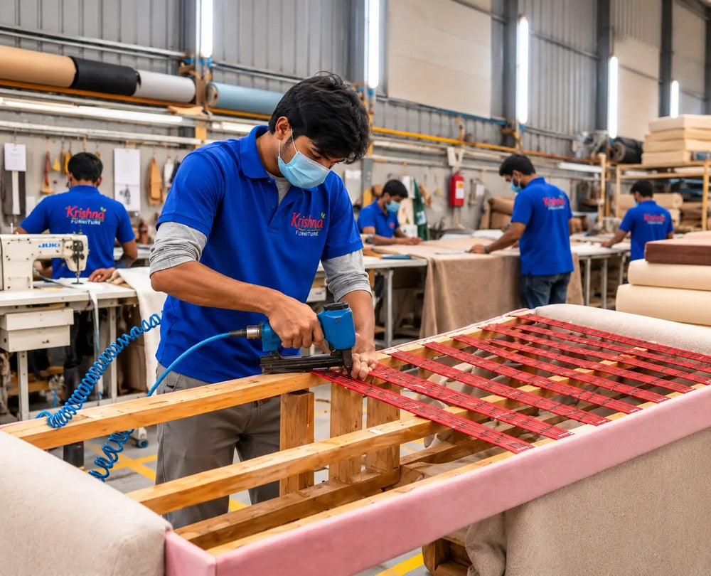 Craftsman working on furniture