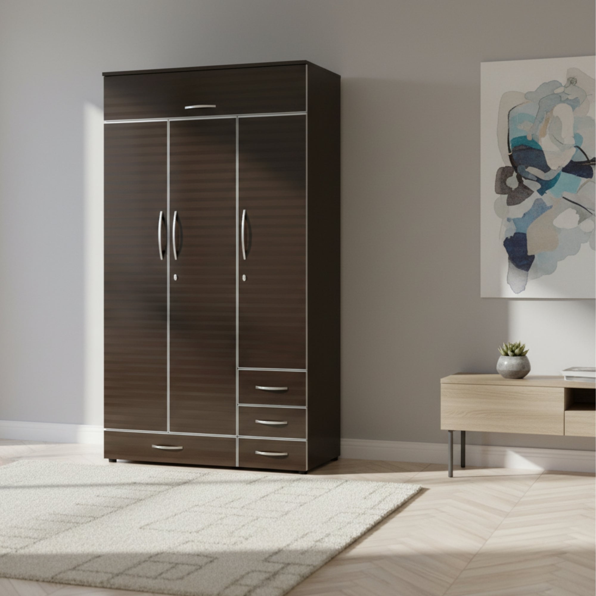 Krishna Furniture Ren 3 Door Wardrobe
