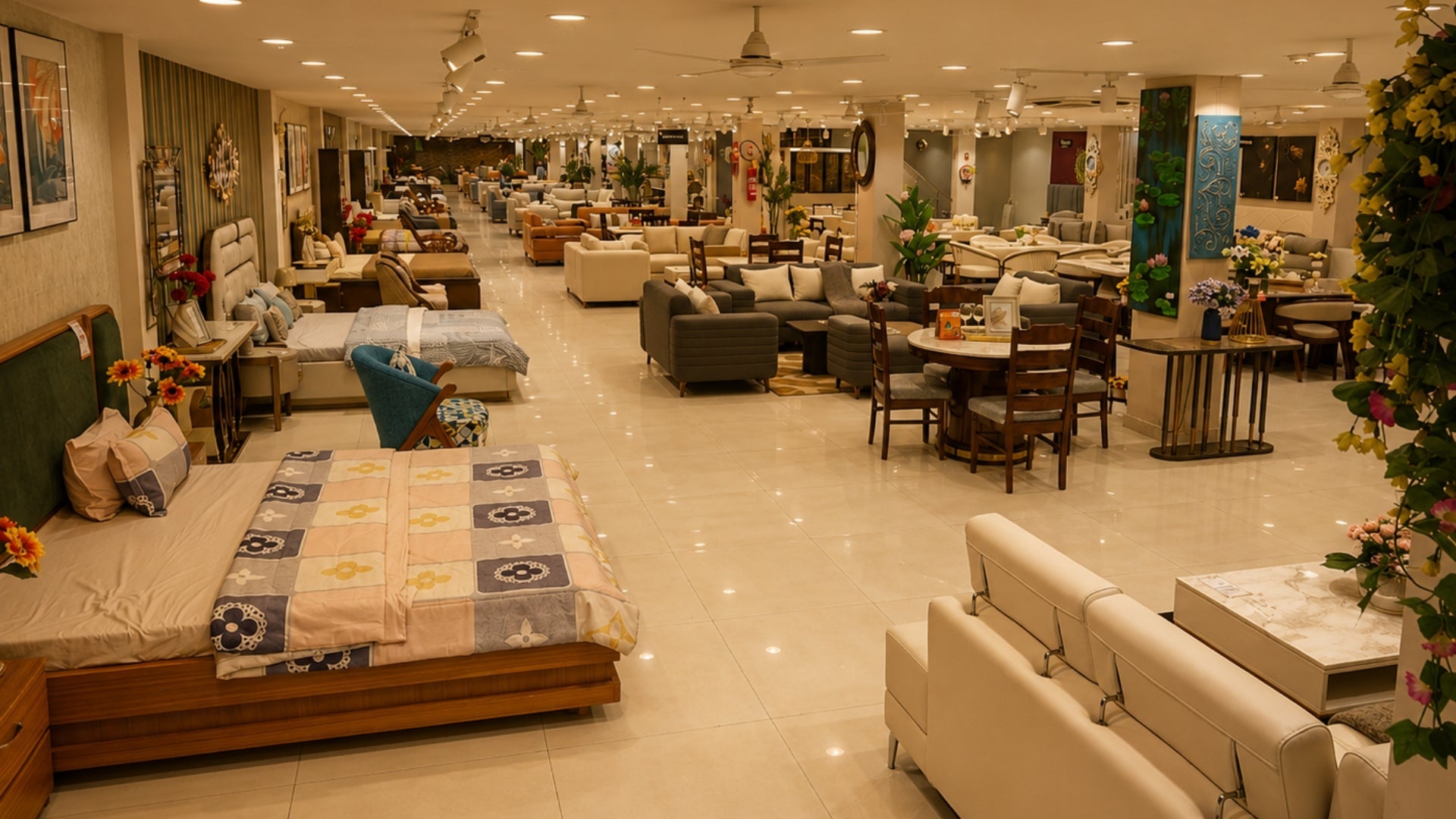 Inside the Krishna Furniture Atul Kataria Chowk showroom, Sector 14, Gurugram