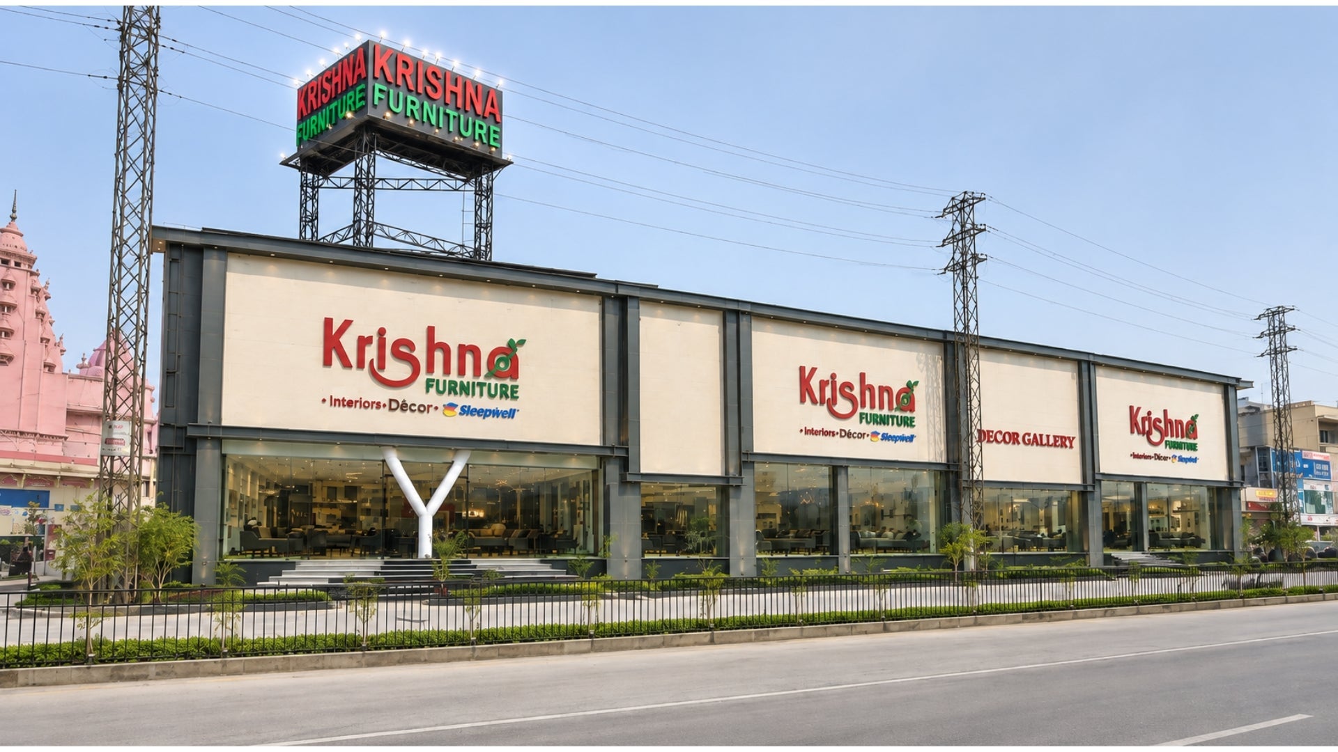 Krishna Furniture showroom near Vatika Chowk, Badshahpur, exterior view