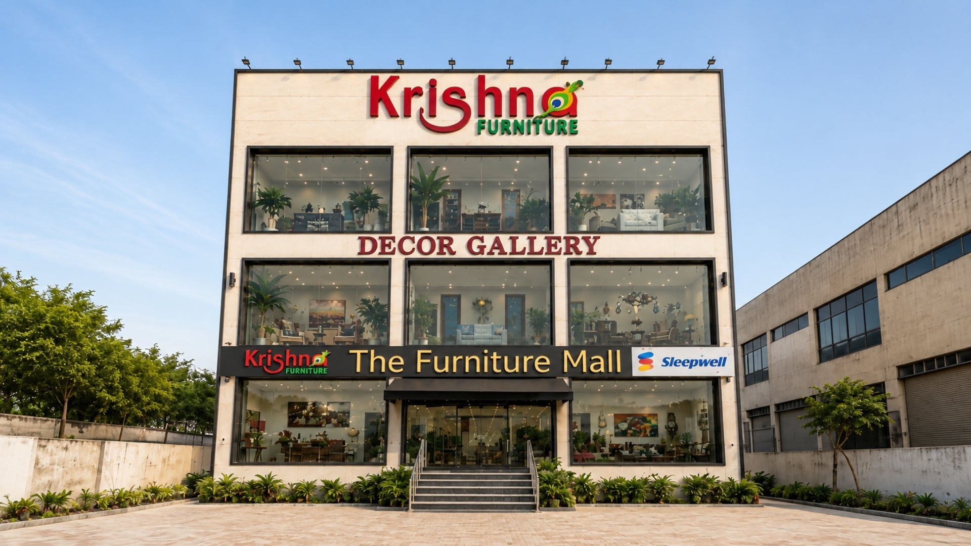 Krishna Furniture showroom, Sector 27A, Faridabad, exterior view
