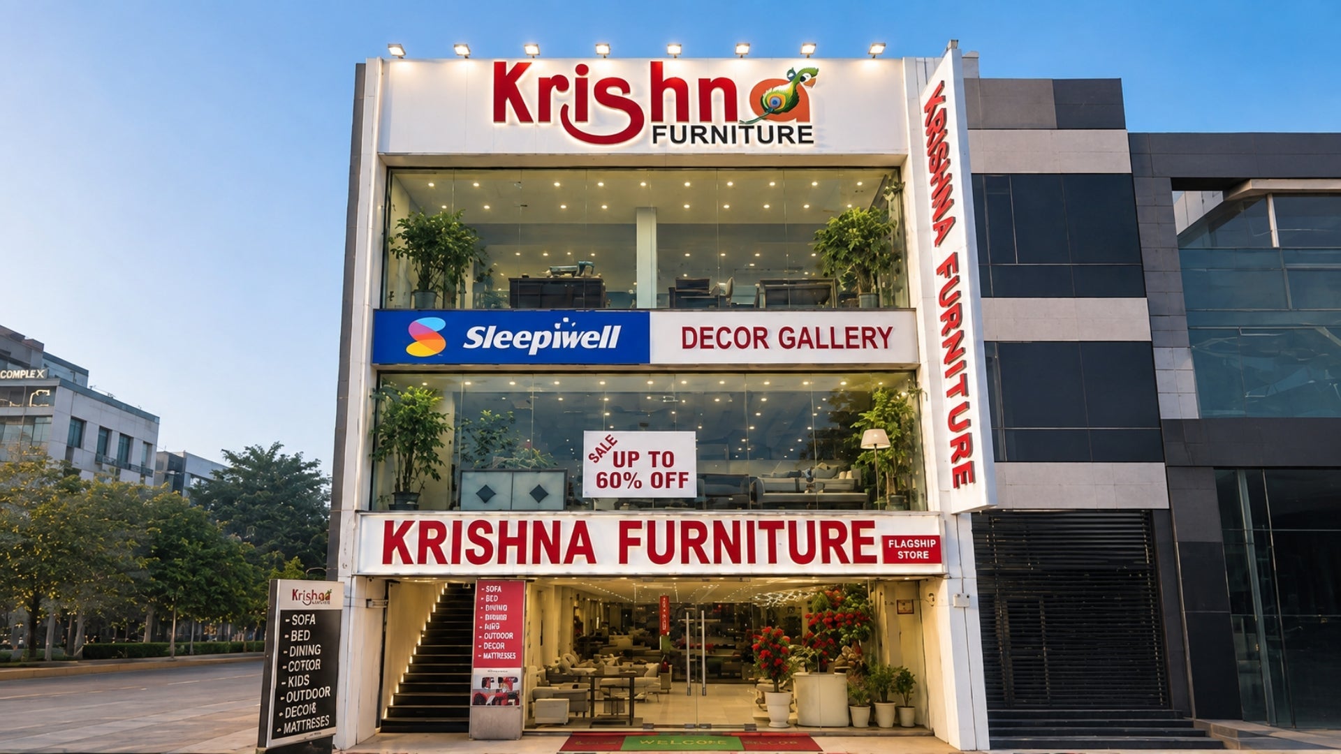 Krishna Furniture showroom, Ghitorni, New Delhi, exterior view